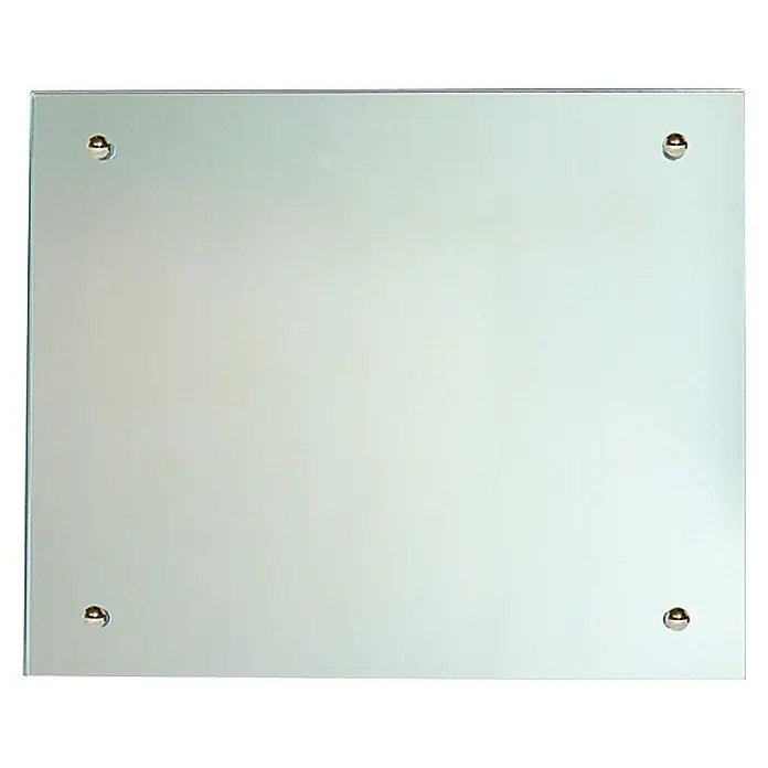 Admiral Infrarot-Spiegelheizkörper - 700 x 550 mm, 500 W - Rechteckiger Spiegel mit silbernen Befestigungsnieten an jeder Ecke, der ein klares und modernes Design ausstrahlt.