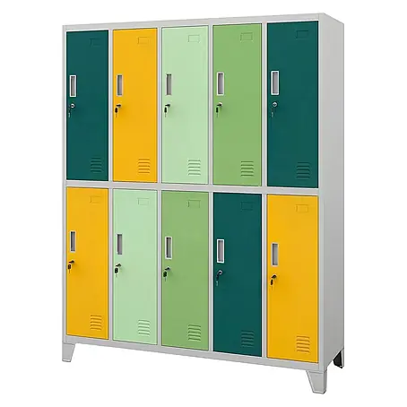 Jan Nowak Kleiderschrank BARTEK, 10-türig, 172 x 136 x 45 cm, Bunt-Grau