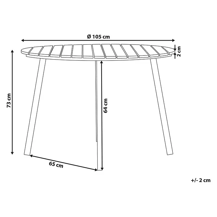 Esstisch CAVOLI in Braun/Weiß - (W) 105 x (H) 73 x - L