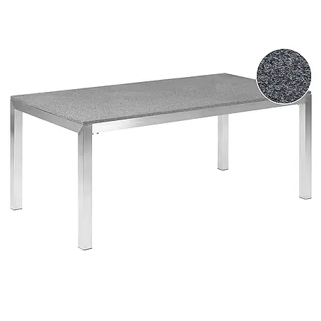 Esstisch GROSSETO in Grau/Silber - (W) 90 x (H) 76 x (L) 180 cm