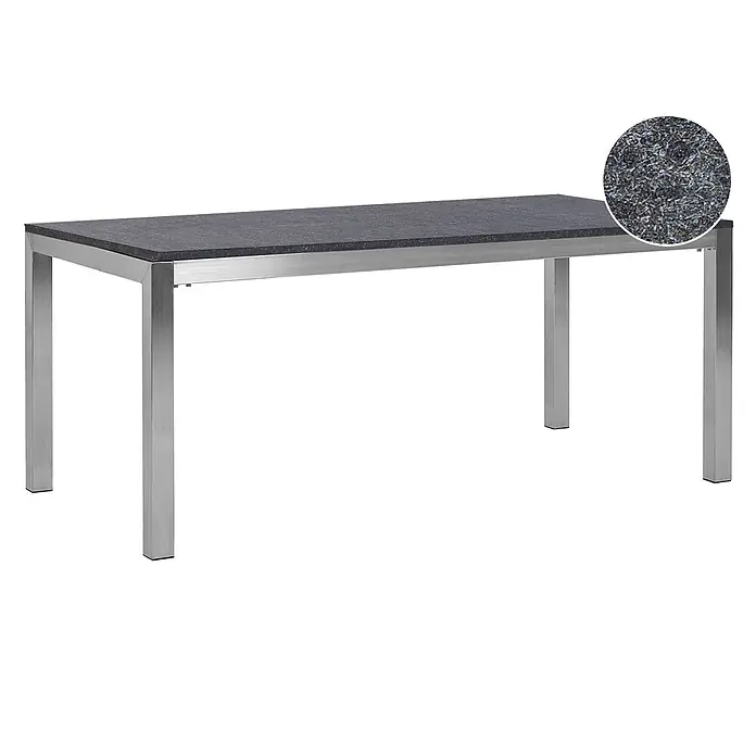 Esstisch GROSSETO in Grau/Schwarz/Silber - (W) 90 x (H) 76 x - L