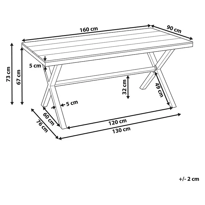 Esstisch TIANO in Braun/Grau - (W) 90 x (H) 73 x - L