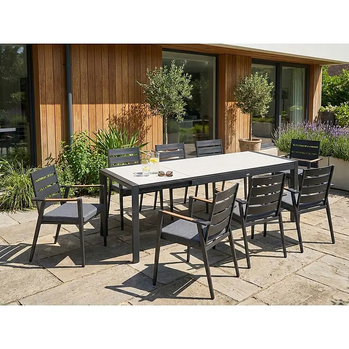 Esstisch BINASCO in Beige/Schwarz - (W) 90 x (H) 75 x - L