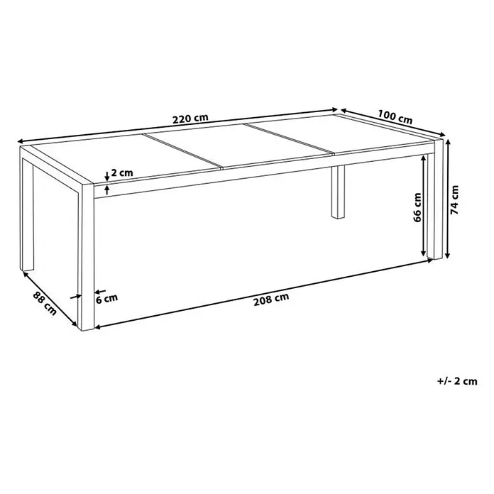 Esstisch GROSSETO in Grau/Silber - (W) 100 x (H) 74 x - L