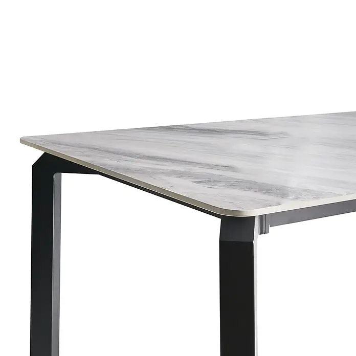 Esstisch FELETTO in Grau/Schwarz - (W) 90 x (H) 76 x - L