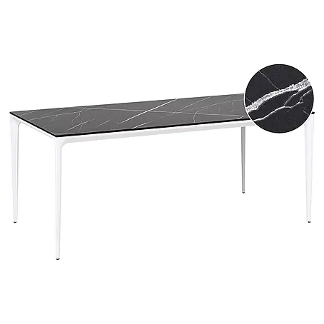Esstisch SOVARETO in Schwarz/Weiß - (W) 90 x (H) 75 x (L) 180 cm