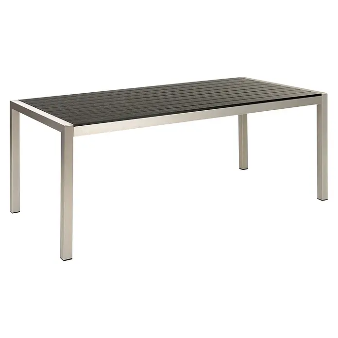 Esstisch VERNIO in Schwarz/Silber - (W) 90 x (H) 76 x - L