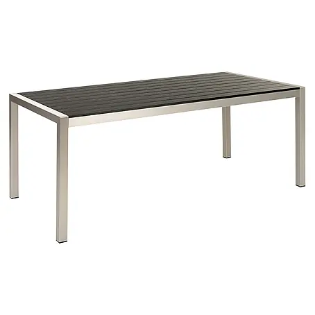 Esstisch VERNIO in Schwarz/Silber - (W) 90 x (H) 76 x (L) 180 cm