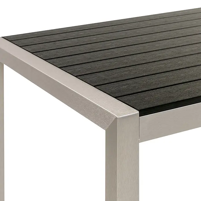 Esstisch VERNIO in Schwarz/Silber - (W) 90 x (H) 76 x - L