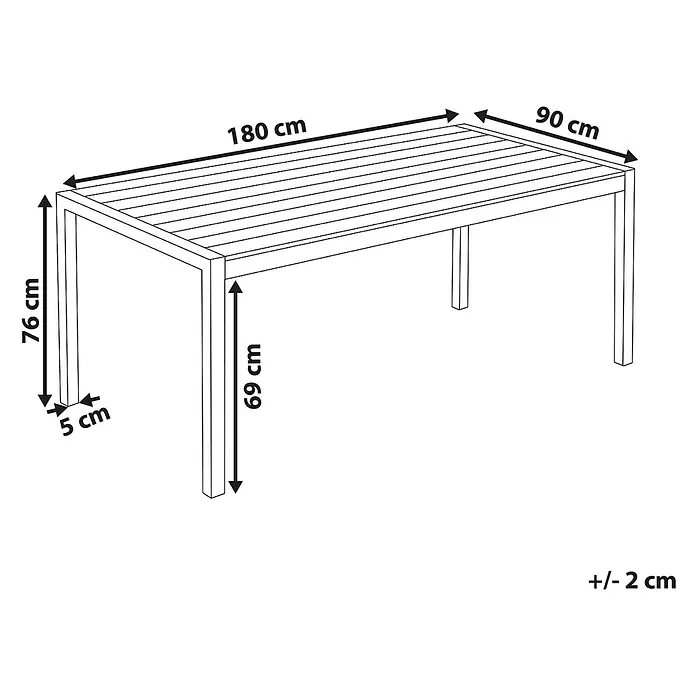 Esstisch VERNIO in Schwarz/Silber - (W) 90 x (H) 76 x - L