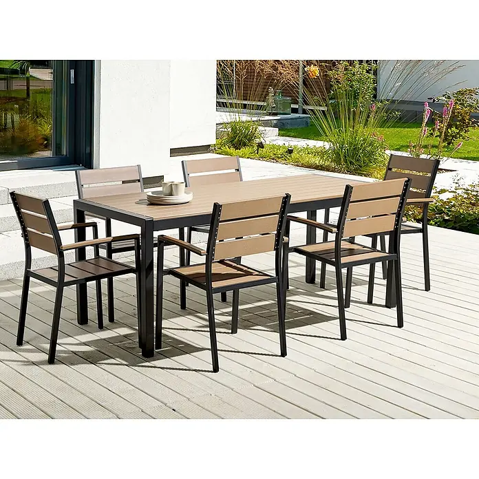 Esstisch VERNIO in Braun/Schwarz - (W) 90 x (H) 76 x - L