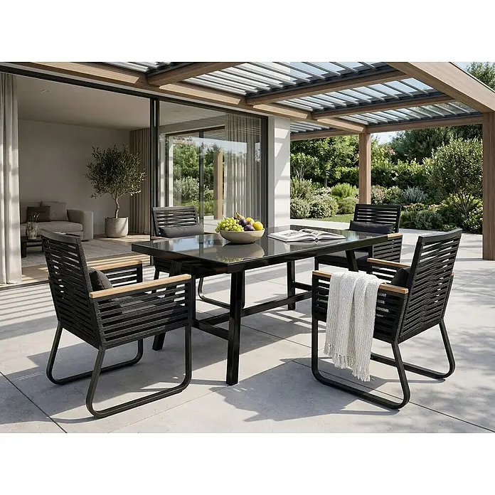 Esstisch CANETTO in Schwarz - (W) 90 x (H) 76 x - L