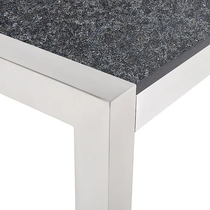 Esstisch GROSSETO in Grau/Schwarz/Silber - (W) 100 x (H) 74 x - L