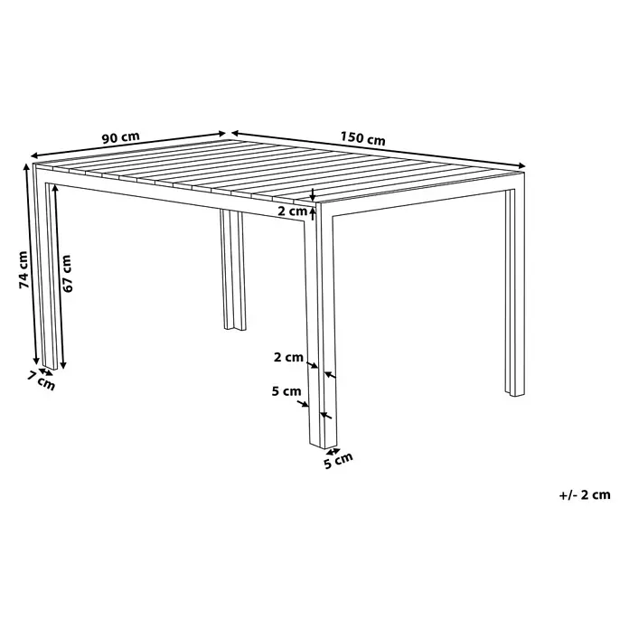 Esstisch COMO in Grau/Schwarz - (W) 90 x (H) 74 x - L