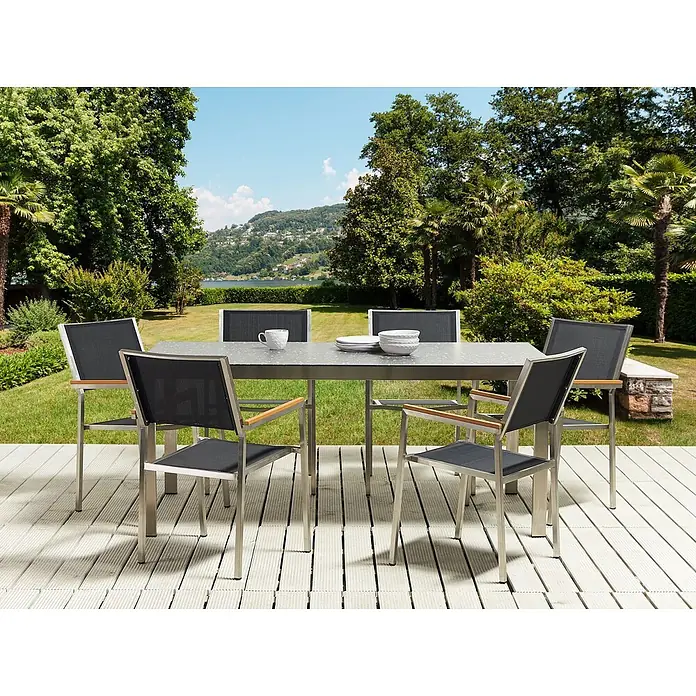 Esstisch COSOLETO in Schwarz/Silber - (W) 90 x (H) 75 x - L