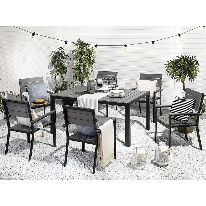 Esstisch COMO in Grau/Schwarz - (W) 90 x (H) 74 x - L