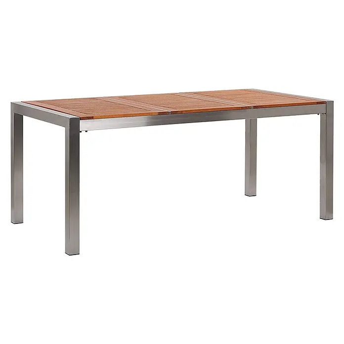 Esstisch GROSSETO in Braun/Silber - (W) 90 x (H) 74 x - L