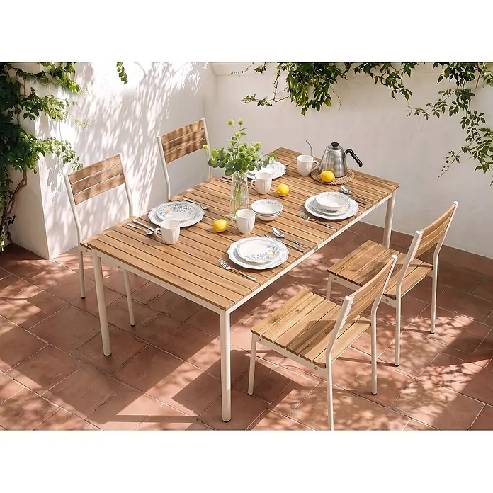 Esstisch CORRICELLA in Braun/Weiß - (W) 90 x (H) 75 x - L
