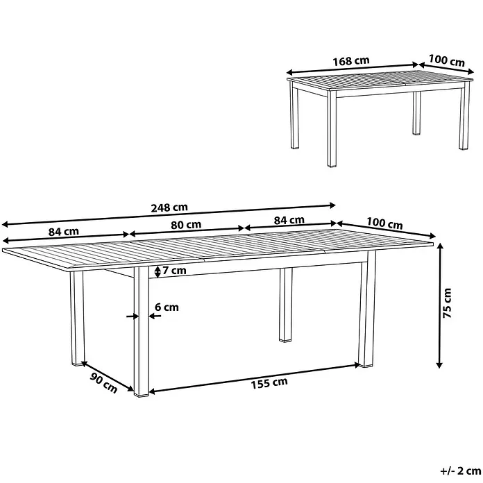 Esstisch PANCOLE in Grau/Weiß - (W) 100 x (H) 75 x - L