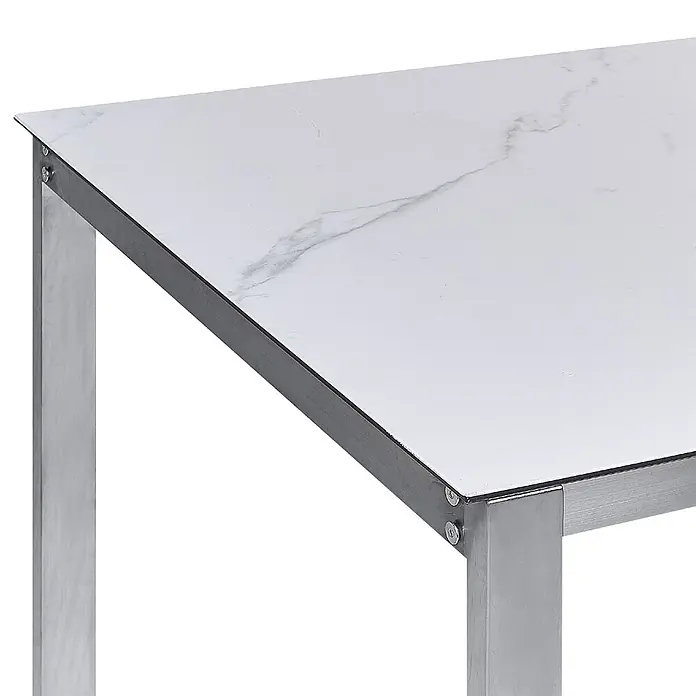 Esstisch COSOLETO in Weiß/Silber - (W) 90 x (H) 75 x - L