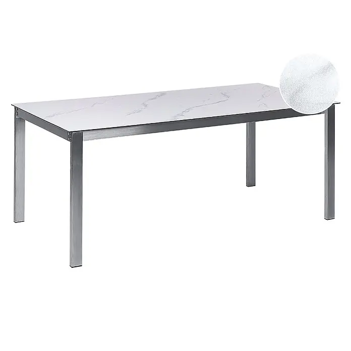 Esstisch COSOLETO in Weiß/Silber - (W) 90 x (H) 75 x - L