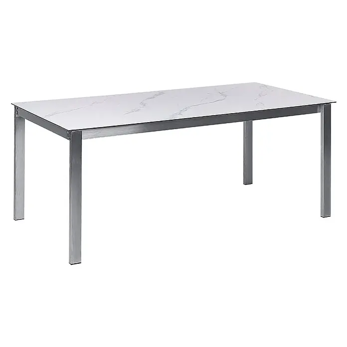 Esstisch COSOLETO in Weiß/Silber - (W) 90 x (H) 75 x - L