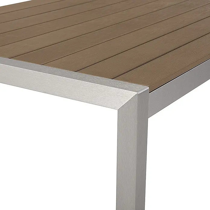 Esstisch VERNIO in Braun/Silber - (W) 90 x (H) 76 x - L