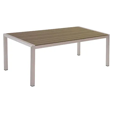 Esstisch VERNIO in Braun/Silber - (W) 90 x (H) 76 x (L) 180 cm
