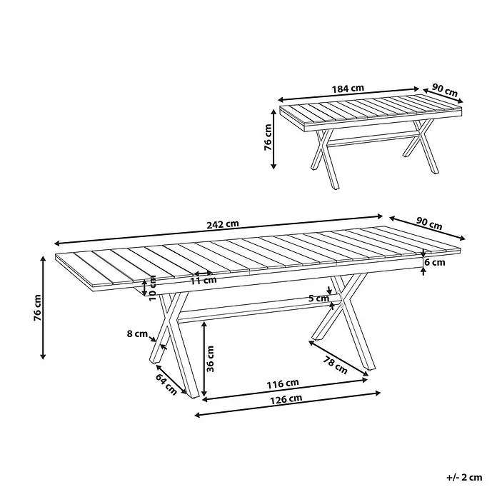Esstisch FANES in Braun/Grau - (W) 90 x (H) 76 x - L