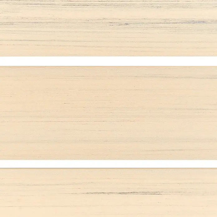 Esstisch COMO in Beige/Weiß - (W) 90 x (H) 74 x - L - Helle Holztextur mit subtiler horizontaler Maserung und feinen dunklen Streifen.