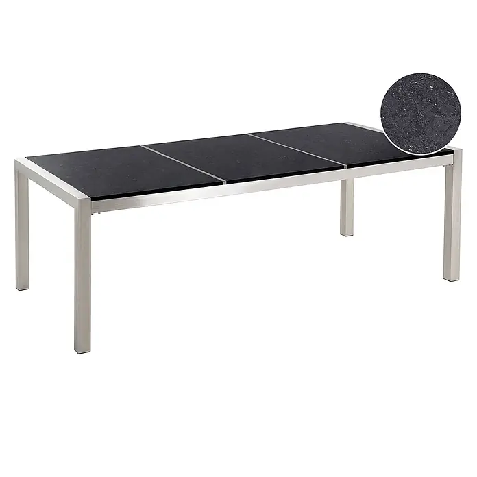 Esstisch GROSSETO in Schwarz/Silber - (W) 100 x (H) 74 x - L