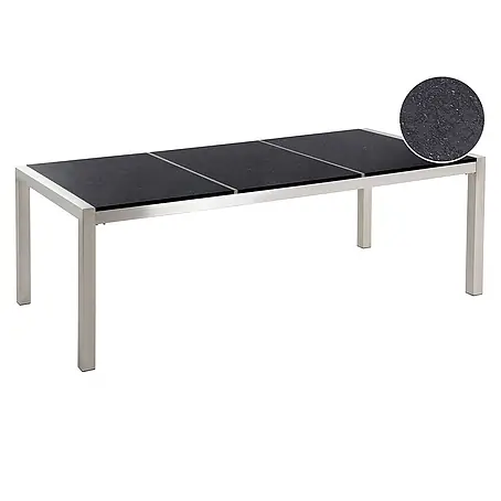 Esstisch GROSSETO in Schwarz/Silber - (W) 100 x (H) 74 x (L) 220 cm