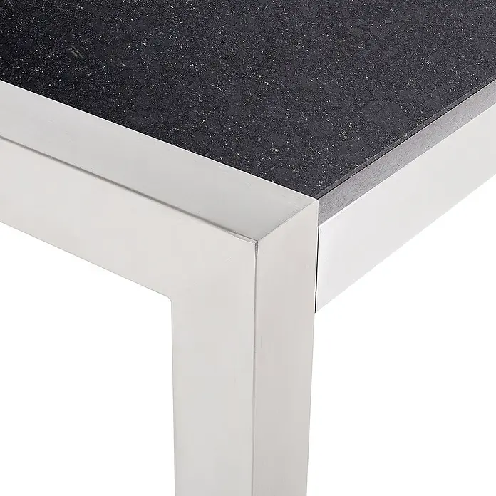Esstisch GROSSETO in Schwarz/Silber - (W) 100 x (H) 74 x - L