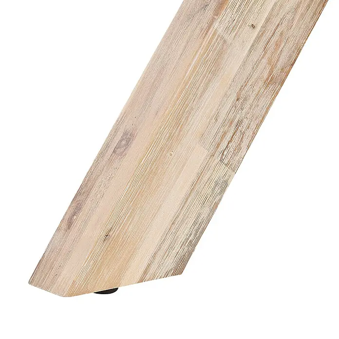 Esstisch OLBIA in Grau/Braun - (W) 90 x (H) 76 x - L - Abgewinkeltes helles Holzmöbelbein mit Used-Look und schwarzem Fuß.