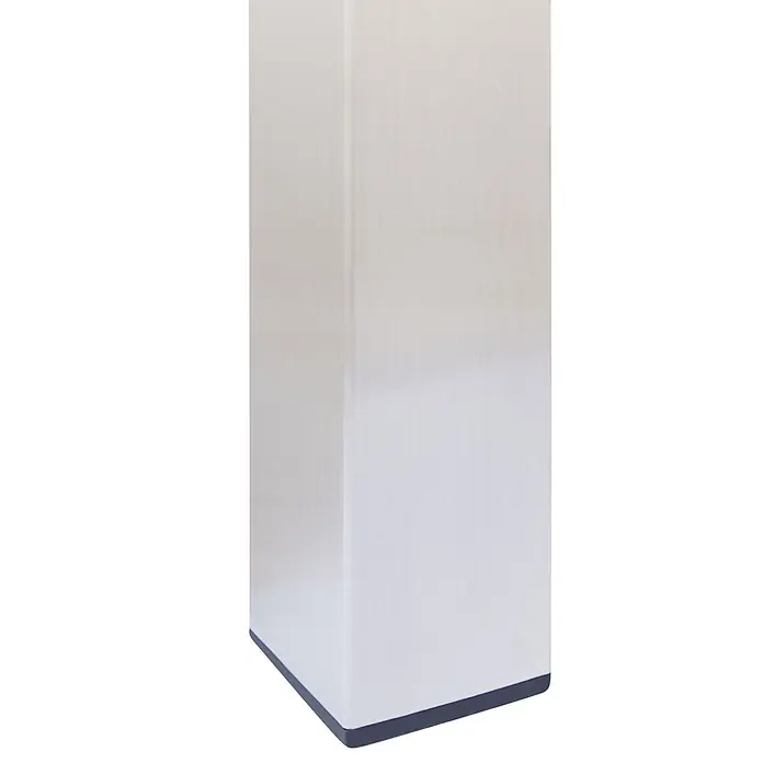 Esstisch VIAREGGIO in Braun/Silber - (W) 90 x (H) 75 x - L - Rechteckiges Möbelbein aus gebürstetem Metall mit dunkelgrauem Sockel.