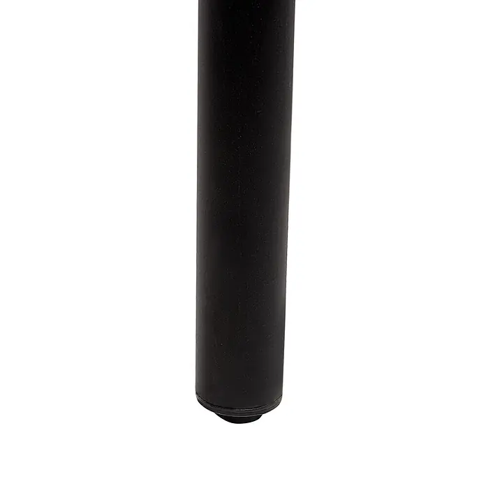 Esstisch VALLESE in Braun/Schwarz - (W) 90 x (H) 76 x - L - Schwarzes zylindrisches Möbelbein mit Bodenschoner.