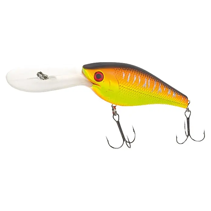 Westline Wobbler Fatty 80 - Zielfisch: Zander/Hecht/Großbarsch, 8 cm, Mit Drillingen, OT - Ein mehrfarbiger Angelköder mit großem Tauchschild und zwei Drillingen, ideal für Raubfische.