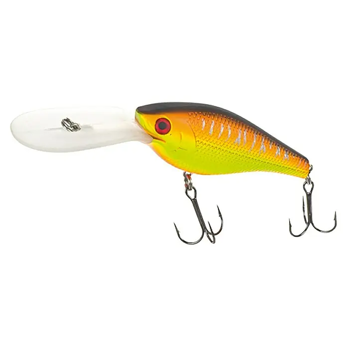 Westline Wobbler Fatty 80 - Zielfisch: Zander/Hecht/Großbarsch, 8 cm, Mit Drillingen, OT - Ein mehrfarbiger Angelköder mit großem Tauchschild und zwei Drillingen, ideal für Raubfische.