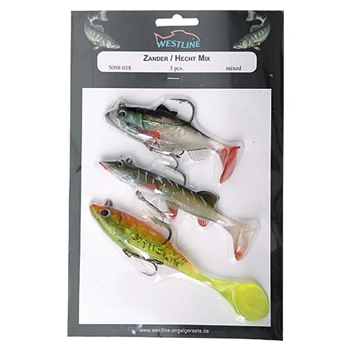 Westline Gummifisch-Set - Zander/Hecht, 9 - 14 cm, 3 Stk. - Vorderansicht
