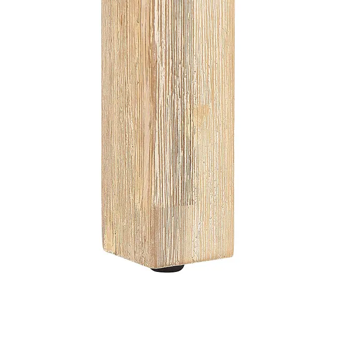 Esstisch OSTUNI in Grau/Braun - (W) 90 x (H) 75 x - L - Heller, strukturierter Möbelbein aus Holz mit schwarzem Bodengleiter.
