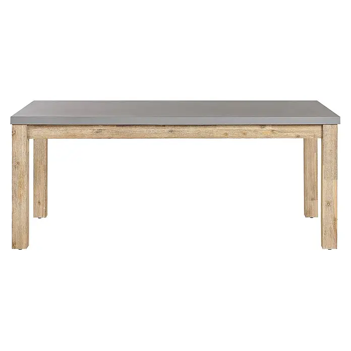 Esstisch OSTUNI in Grau/Braun - (W) 90 x (H) 75 x - L - Moderner Tisch mit grauer Platte und natürlichen hellen Holzbeinen.