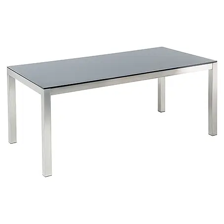 Esstisch GROSSETO in Schwarz/Silber - (W) 90 x (H) 76 x (L) 180 cm