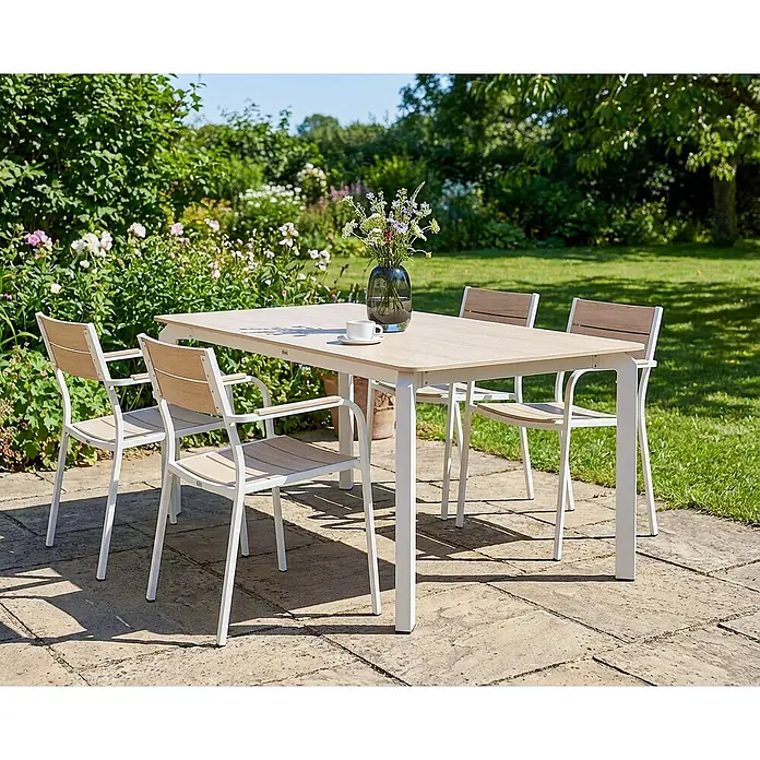 Esstisch FELETTO in Beige/Weiß - (W) 90 x (H) 76 x - L