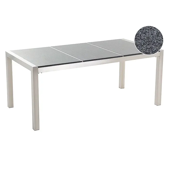 Esstisch GROSSETO in Grau/Silber - (W) 90 x (H) 74 x - L