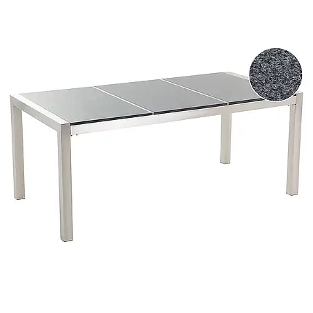 Esstisch GROSSETO in Grau/Silber - (W) 90 x (H) 74 x (L) 180 cm