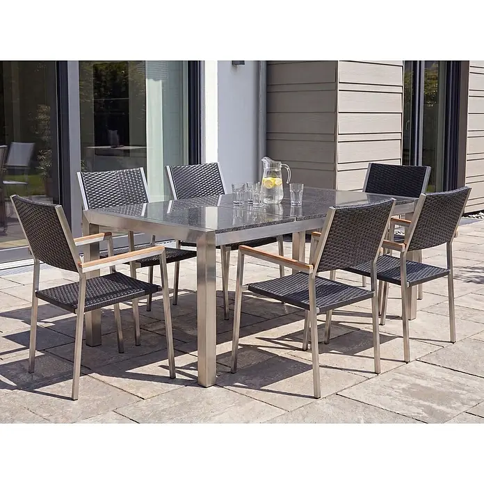 Esstisch GROSSETO in Grau/Silber - (W) 90 x (H) 74 x - L