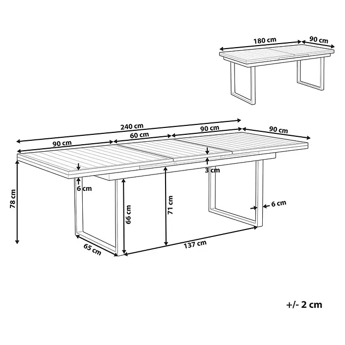 Esstisch VALCANETTO in Schwarz - (W) 90 x (H) 84 x - L
