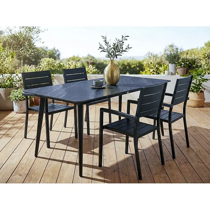 Esstisch RODALLO in Schwarz - (W) 90 x (H) 75 x - L