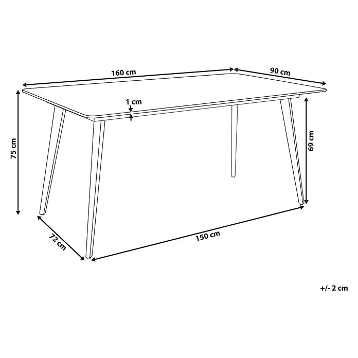 Esstisch RODALLO in Schwarz - (W) 90 x (H) 75 x - L