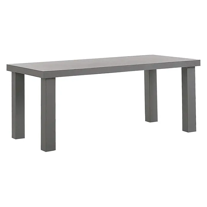 Esstisch TARANTO in Grau - (W) 90 x (H) 76 x - L - Grauer rechteckiger Tisch mit vier quadratischen Beinen, elegantes, modernes Design.